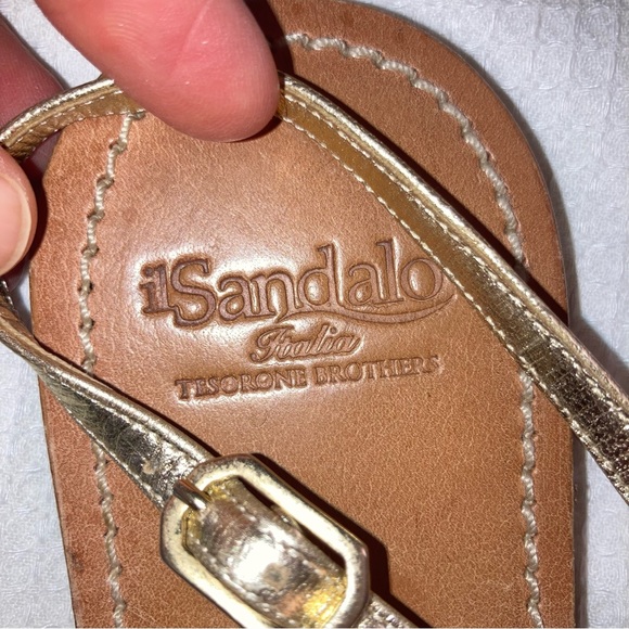 il Sandalo Tesorone Brothers Italy Crystals Chandelier Thong Sandals 9 Gold - Picture 8 of 12